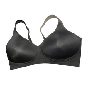 Lands' End T Shirt Bra Black Wireless Seamless Size 44D Padded Comfort Lounge